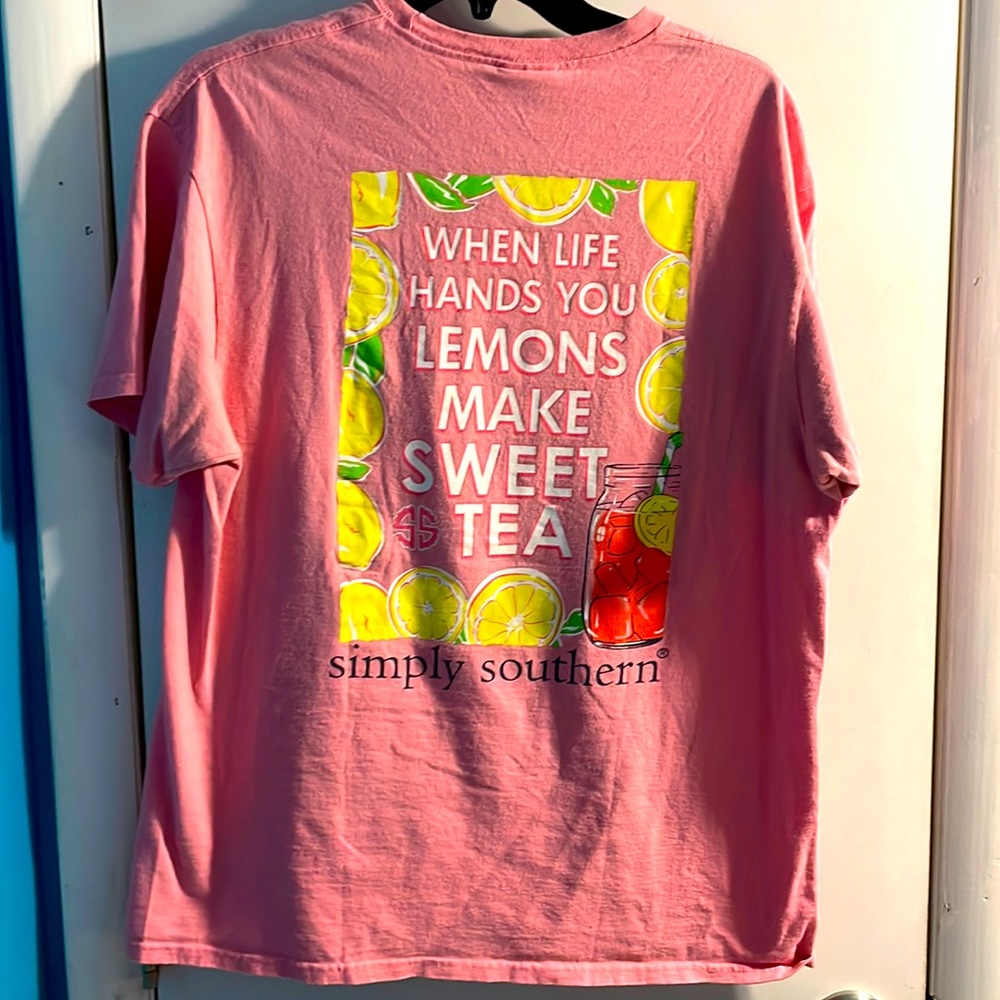 Simply southern short sleeve tshirt. Pink when life hands you lemons